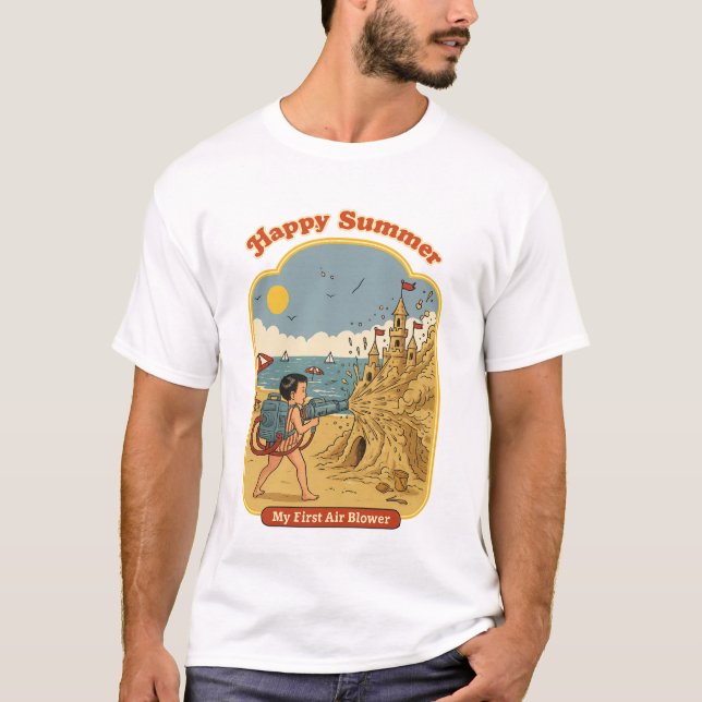 Camiseta Happy Summer: My First Air BlowMen's Basic T-Shirt (Anverso)