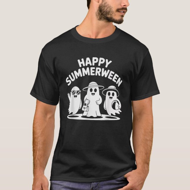 Camiseta Happy Summerween Ghosts Vibes Fun Halloween  (Anverso)