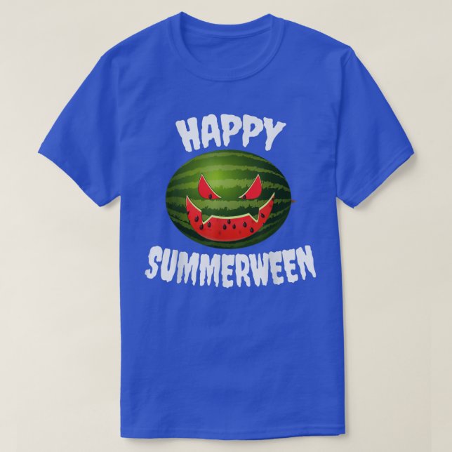 Camiseta Happy Summerween Retro Watermelon Jack O Lantern  (Diseño del anverso)