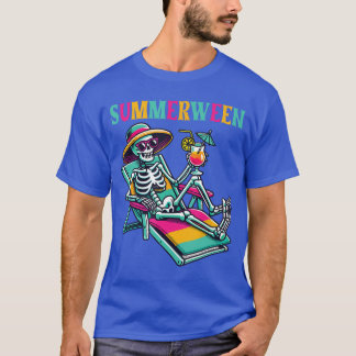 Camiseta Happy Summerween Summer Halloween Skeleton for Men