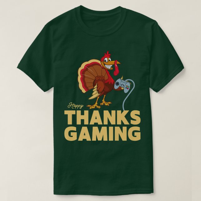 Camiseta Happy Thanksgaming Thanksgiving Turkey Video Game  (Diseño del anverso)