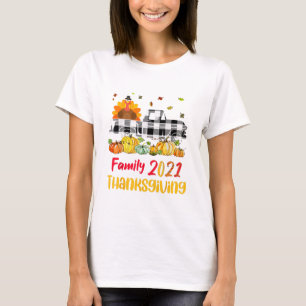 Camiseta Happy Thanksgiving 2021 Pumpkins Turkey Day Family