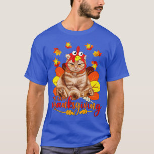 Camiseta Happy Thanksgiving  Cat Turkey Christmas Day 