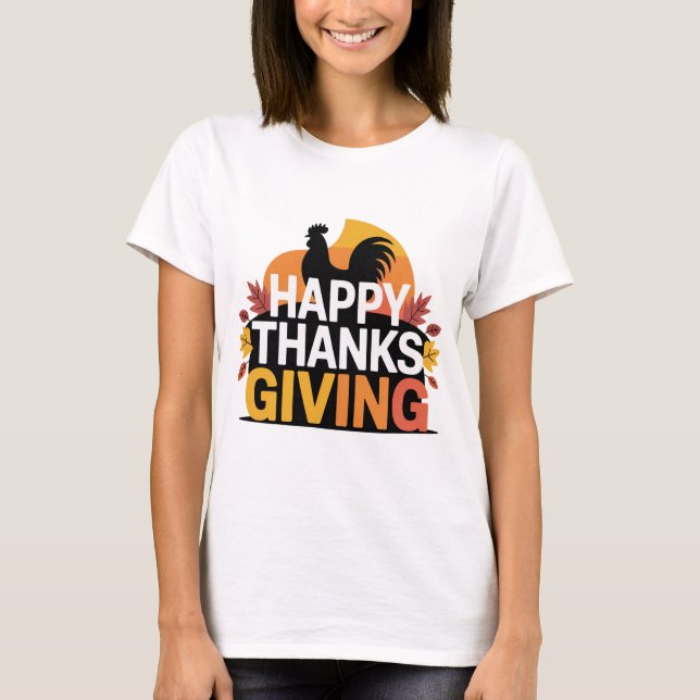 Camiseta Happy Thanksgiving Classic Fall Design (Anverso)