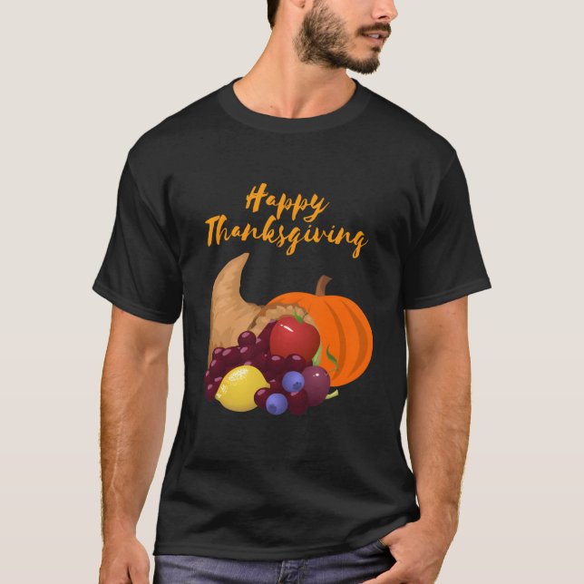 Camiseta Happy Thanksgiving Cornucopia (Anverso)