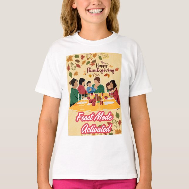 Camiseta Happy Thanksgiving Feast Mode Activated tee (Anverso)