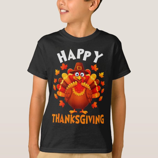 Camiseta Happy Thanksgiving Funny Turkey Family Dinner Than (Anverso)