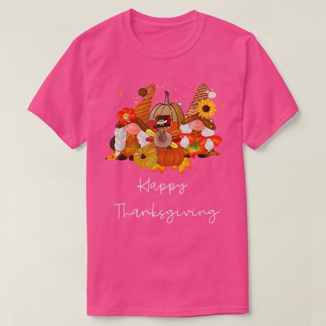 Camiseta Happy Thanksgiving Gnomes  (Diseño del anverso)