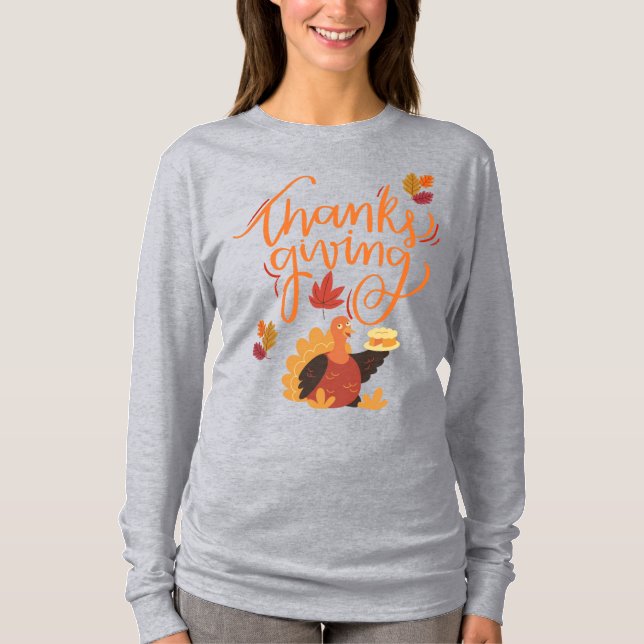 Camiseta  Happy Thanksgiving | Grateful & Blessed Fall (Anverso)