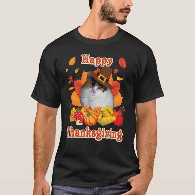 Camiseta Happy Thanksgiving Japanese Bobtail Cat I'm Thankf (Anverso)