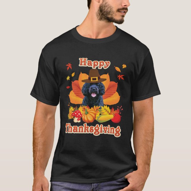 Camiseta Happy Thanksgiving Portuguese Water Dog I m Thankf (Anverso)