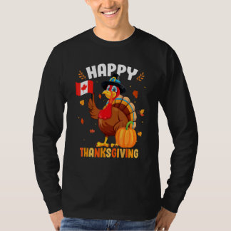 Camiseta Happy Thanksgiving Turkey Canada Flag Canadian