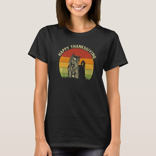 Camiseta Happy Thanksgiving Yorkshire Terrier  Cute Thanksg (Anverso)
