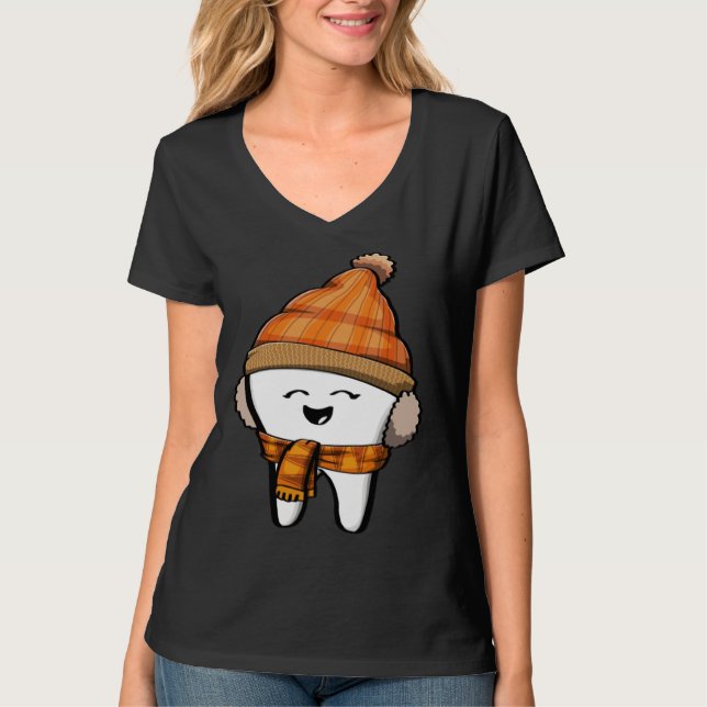 Camiseta Happy Tooth fall Brush Them All Funny Milk Teeth F (Anverso)