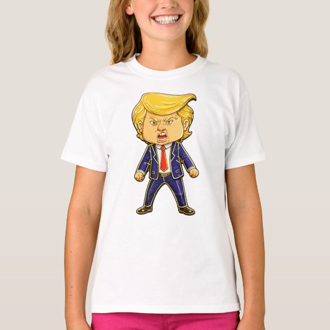 Camiseta Happy Trump, Funny Trump Meme Angry Trump Pop Art (Anverso)