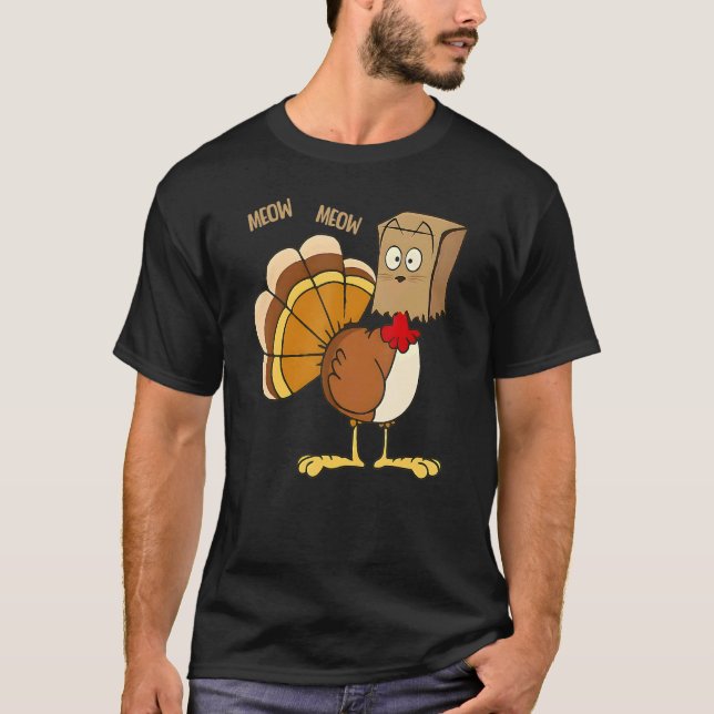 Camiseta Happy Turkey Day   Fake Cat Meow Thanksgiving Turk (Anverso)