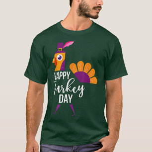 Camiseta Happy Turkey Day Funny Thanksgiving Costume Gift 