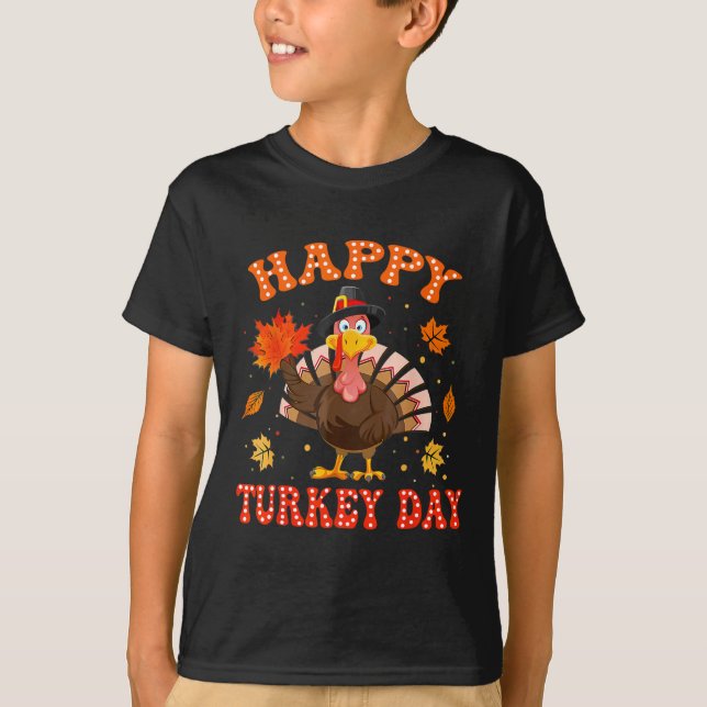 Camiseta Happy Turkey Day Shirt For Women Happy Thanksgivin (Anverso)