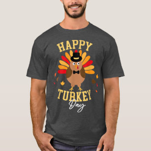 Camiseta Happy Turkey Day Thanksgiving Holiday Cute T-Shirt