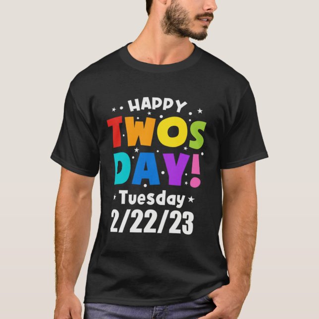 Camiseta Happy Twosday 2023 Shirt Pink Leopard Twos Day 222 (Anverso)