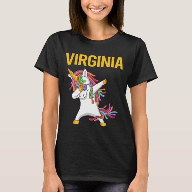 Camiseta Happy Unicorn - Virginia Name (Anverso)