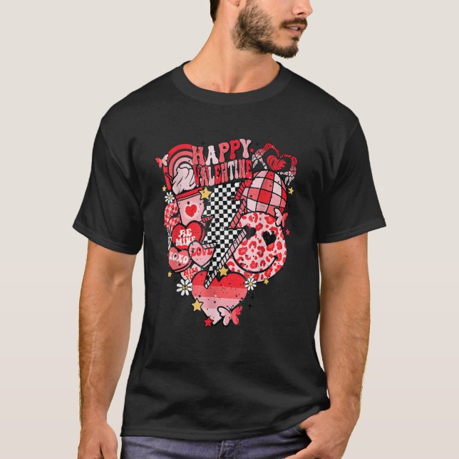Camiseta Happy Valentine Disco Ball Valentines Vibes Happy  (Anverso)