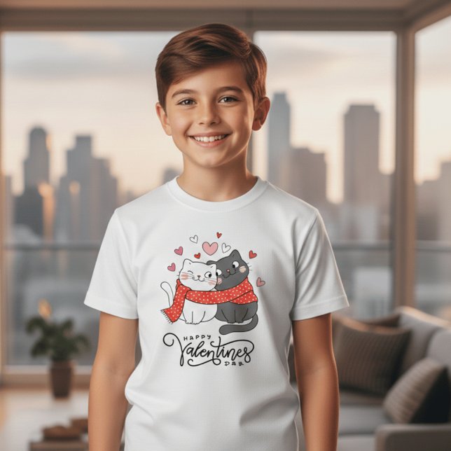 Camiseta Happy Valentine’s Day Cat Shirt | Cute Cats Couple (Subido por el creador)