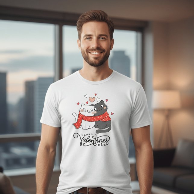 Camiseta Happy Valentine’s Day Cat Shirt | Cute Cats Couple (Subido por el creador)