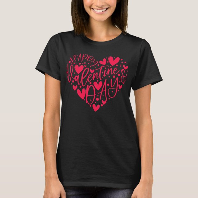 Camiseta Happy Valentine’s Day Heart Lettering (Anverso)