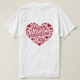 Camiseta Happy Valentine’s Day Heart Typography – Red Love 