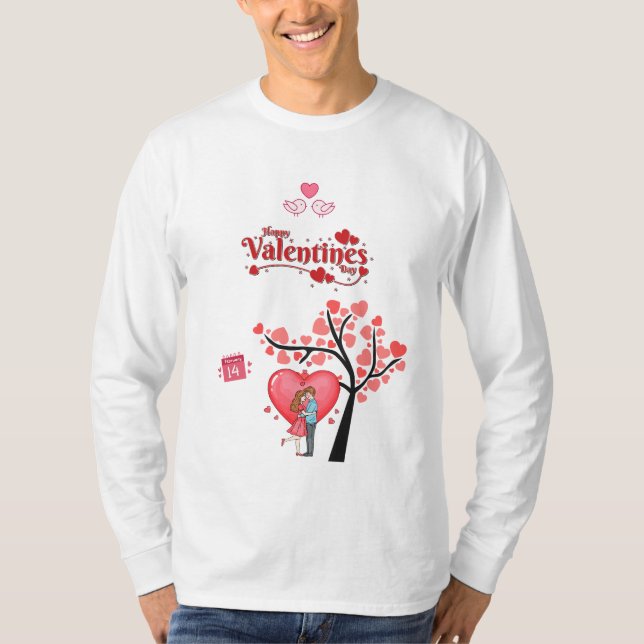 Camiseta Happy Valentine’s Day – Romantic Couple (Anverso)