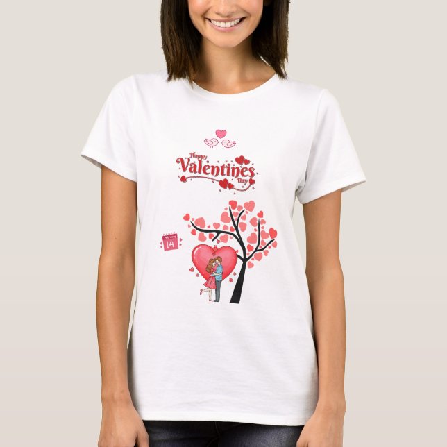Camiseta Happy Valentine’s Day – Romantic Couple (Anverso)