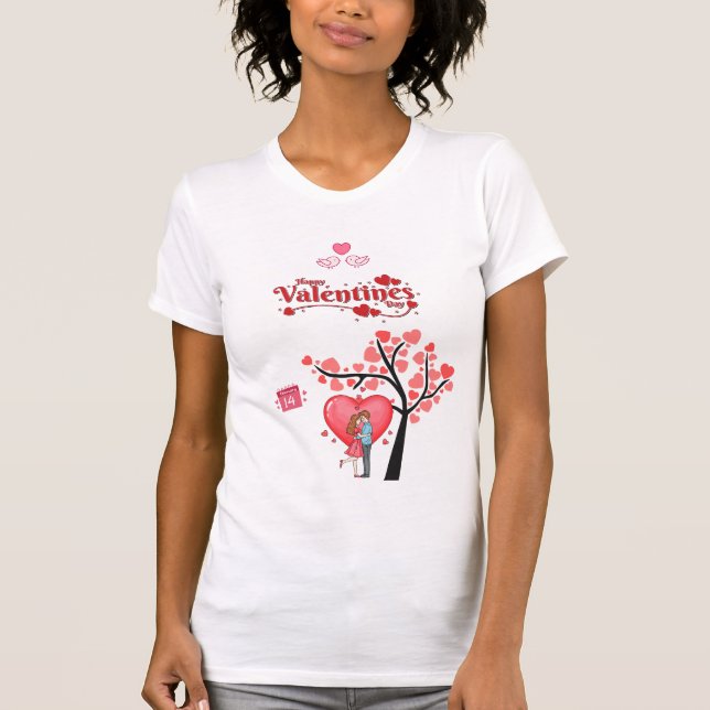 Camiseta Happy Valentine’s Day – Romantic Couple (Anverso)