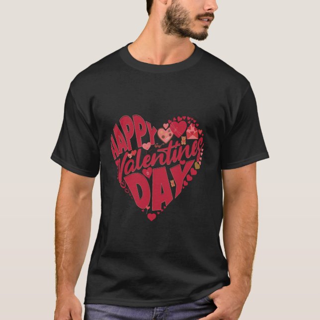 Camiseta Happy Valentine’s Day T-Shirt – Cute Romantic Love (Anverso)