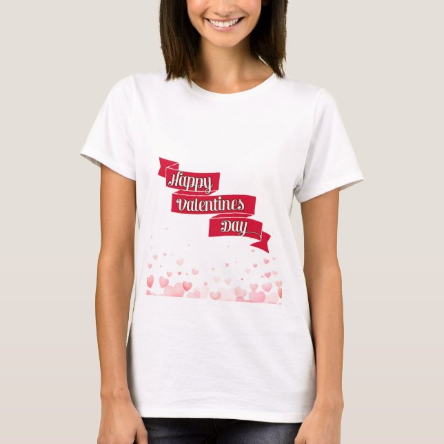 Camiseta “Happy Valentine’s Day” Typography Heart Design ❤️ (Anverso)
