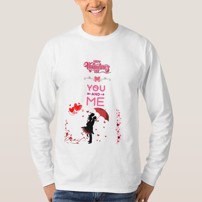 Camiseta Happy Valentine’s Day – You and Me Romantic Love (Anverso)