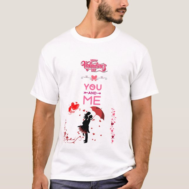 Camiseta Happy Valentine’s Day – You and Me Romantic Love (Anverso)