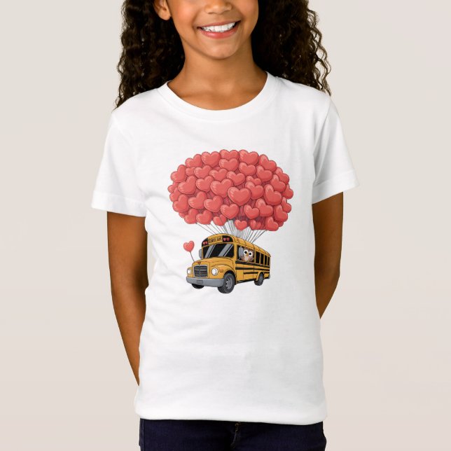 Camiseta Happy Valentine's Day Bus with Owl (Anverso)