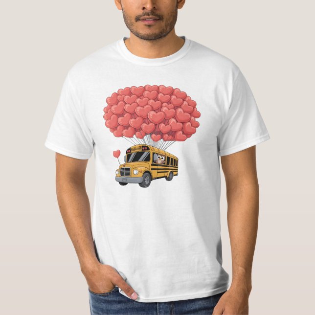 Camiseta Happy Valentine's Day Bus with Owl (Anverso)