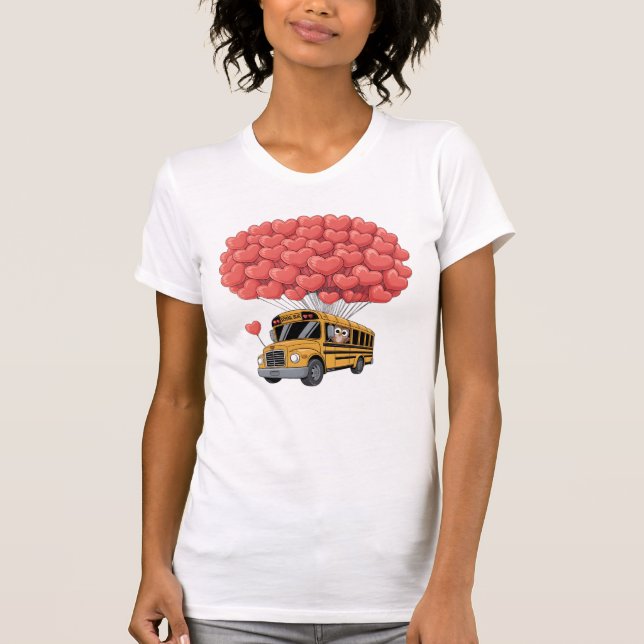 Camiseta Happy Valentine's Day Bus with Owl (Anverso)