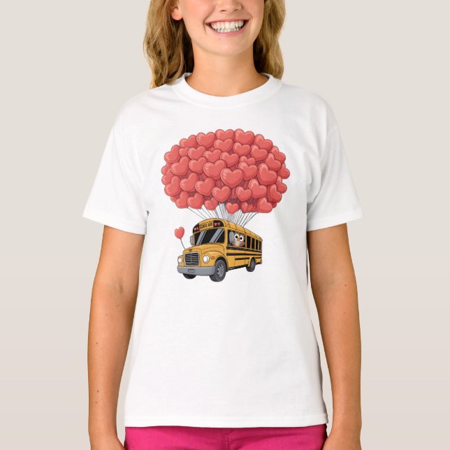 Camiseta Happy Valentine's Day Bus with Owl (Anverso)