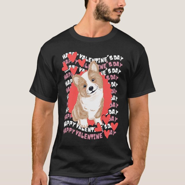 Camiseta Happy Valentine's Day Corgi Valentine Teacher Vale (Anverso)