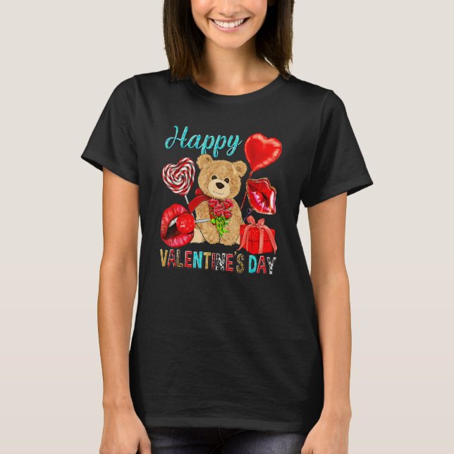 Camiseta Happy Valentine's Day Cute Bear Western Valentine' (Anverso)
