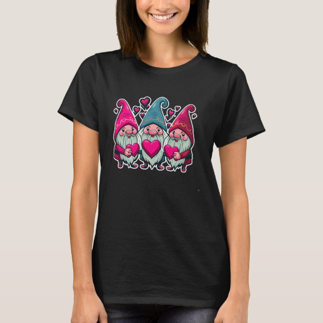 Camiseta Happy Valentine's Day Cute Gnomes Graphic Romantic (Anverso)
