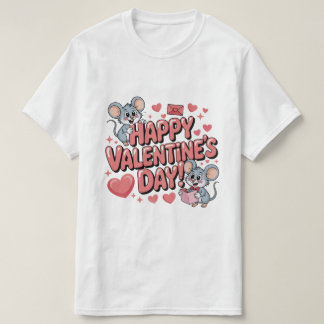 Camiseta happy-valentines-day-cute-mice-hearts-typography-t