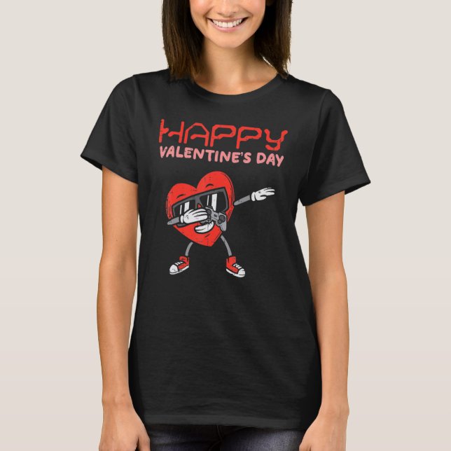Camiseta Happy Valentines Day Dab Heart Gamer Valentine Boy (Anverso)