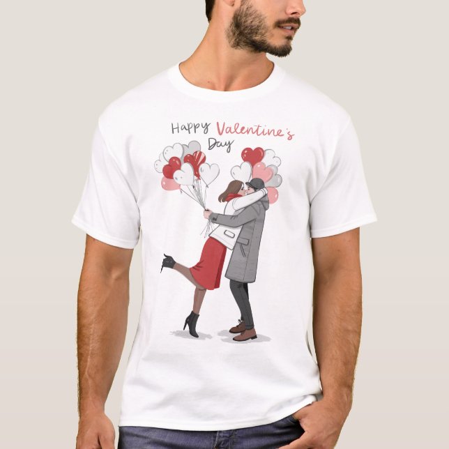 Camiseta Happy valentine's day design  (Anverso)