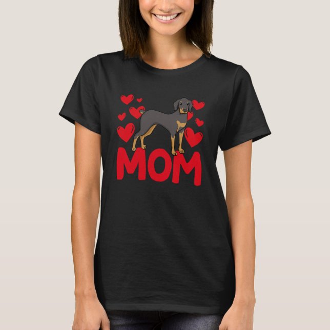 Camiseta Happy Valentine's Day Doberman Mom Mothers Day Val (Anverso)