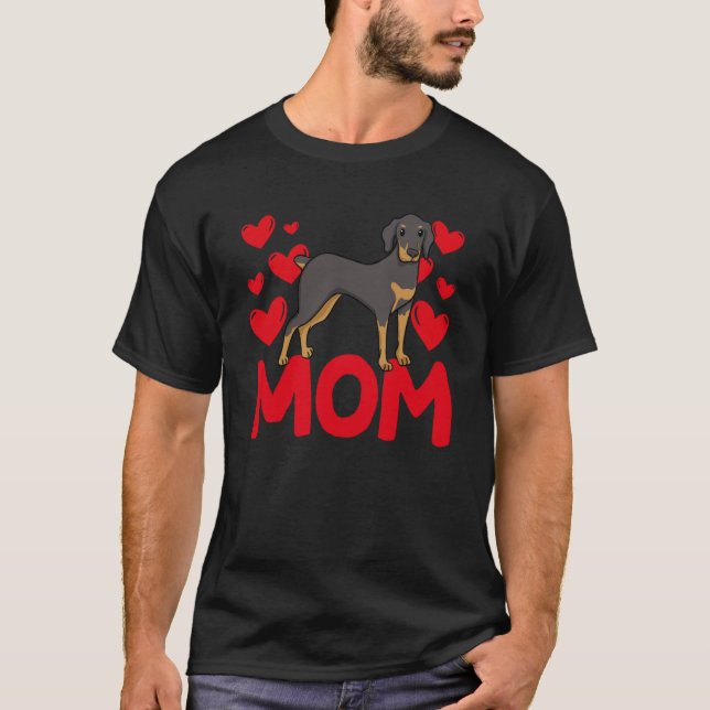 Camiseta Happy Valentine's Day Doberman Mom Mothers Day Val (Anverso)