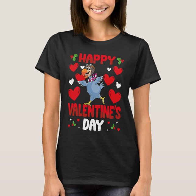 Camiseta Happy Valentines Day Dodo Bird Heart Love Animal (Anverso)